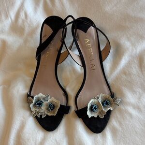 Black Floral Women's Heels